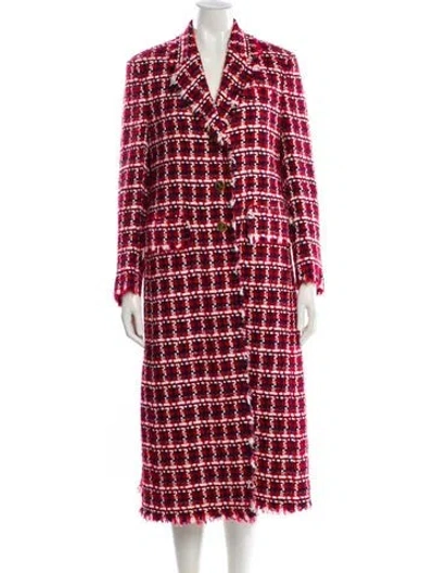 Pre-owned Thom Browne Plaid Print Coat W/ Tags In Red