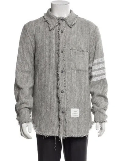 Pre-owned Thom Browne Plaid Print Jacket In Gray