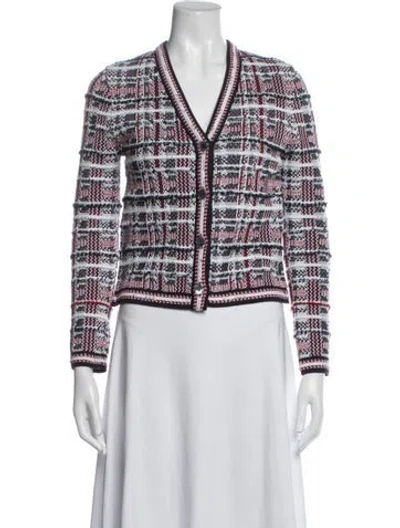 Pre-owned Thom Browne Plaid Print Jacket In White