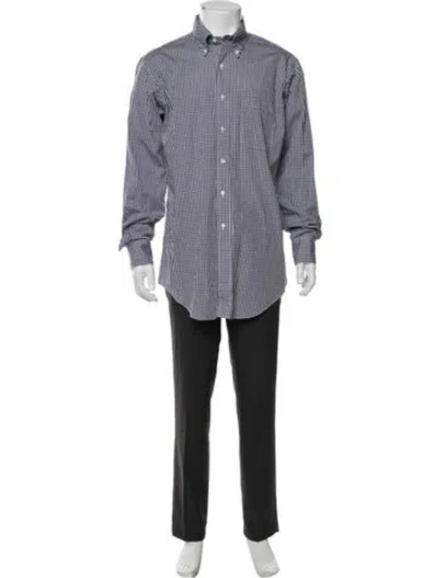 Pre-owned Thom Browne Plaid Print Long Sleeve Dress Shirt In Blue