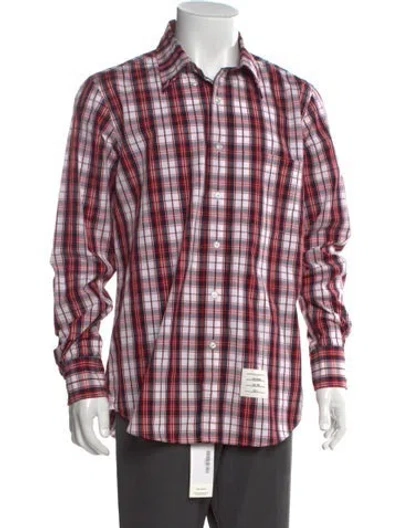 Pre-owned Thom Browne Plaid Print Long Sleeve Dress Shirt In Multi