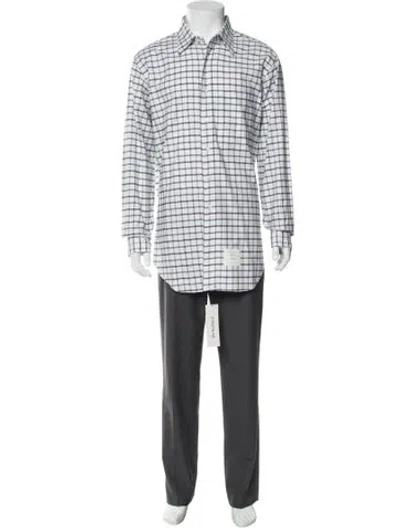 Pre-owned Thom Browne Plaid Print Long Sleeve Dress Shirt In Multi