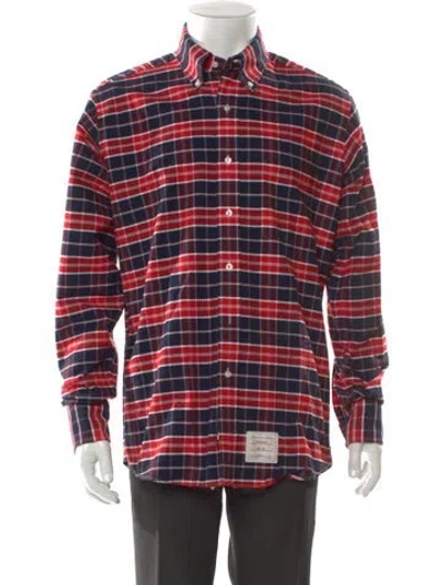 Pre-owned Thom Browne Plaid Print Long Sleeve Shirt In Multi