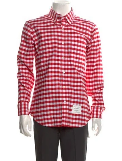 Pre-owned Thom Browne Plaid Print Long Sleeve Shirt In Multi