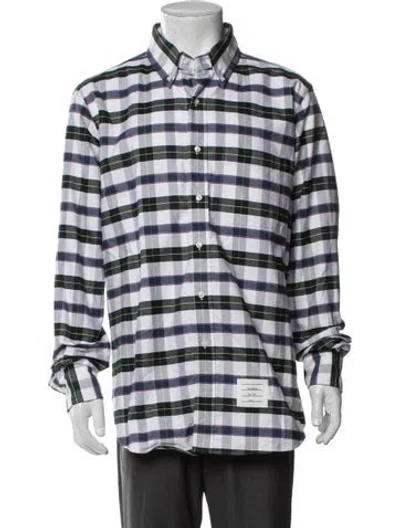 Pre-owned Thom Browne Plaid Print Long Sleeve Shirt In Multi