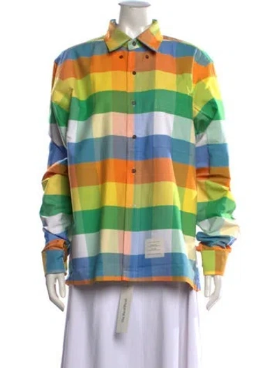 Pre-owned Thom Browne Plaid Print Long Sleeve Shirt In Multicolor