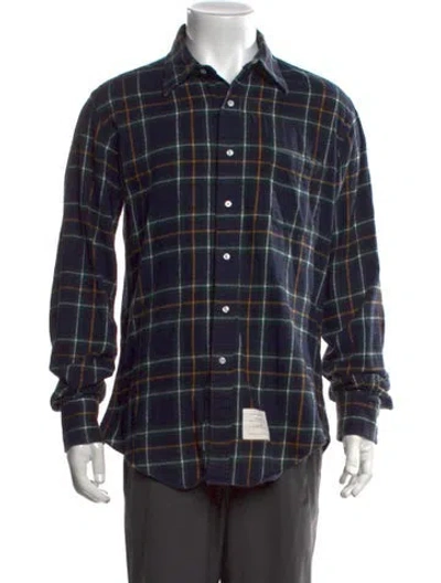 Pre-owned Thom Browne Plaid Print Long Sleeve Shirt In Red