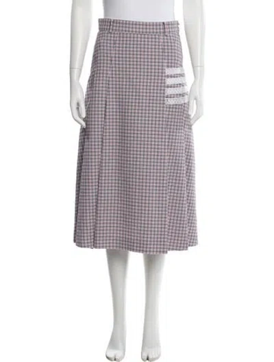 Pre-owned Thom Browne Plaid Print Midi Length Skirt In Multi