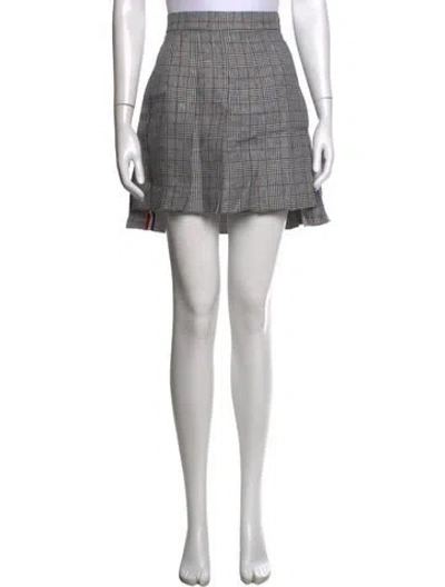 Pre-owned Thom Browne Plaid Print Mini Skirt In Black