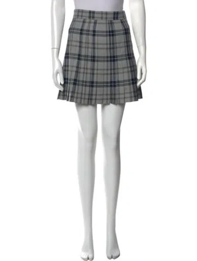 Pre-owned Thom Browne Plaid Print Mini Skirt In Blue