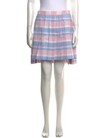 Pre-owned Thom Browne Plaid Print Mini Skirt In Multicolor