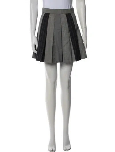 Pre-owned Thom Browne Plaid Print Mini Skirt In White
