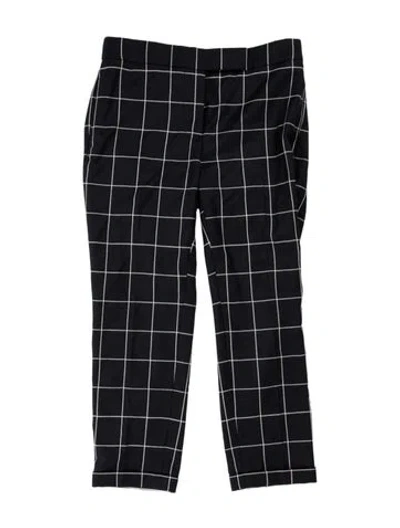 Pre-owned Thom Browne Plaid Print Straight Leg Pants In Blue