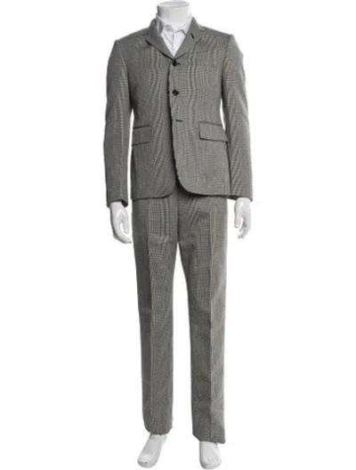 Pre-owned Thom Browne Plaid Print Two-piece Suit In Neutrals