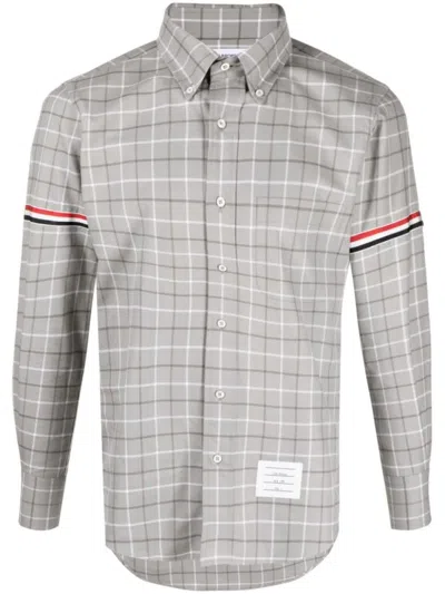 Thom Browne Plaid Shirt In Gray