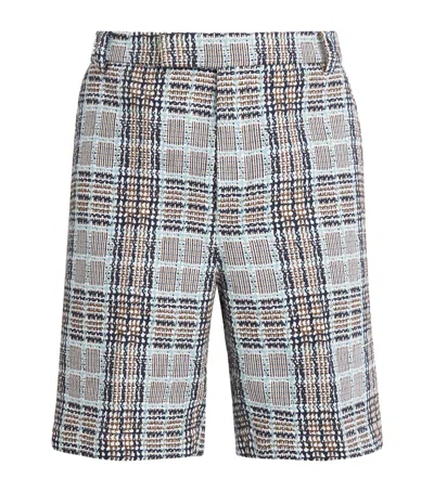 Thom Browne Plaid Straight Chino Shorts In Gray