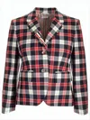 Thom Browne Plaid Tailored Jacket With Structured Silhouette In Multi
