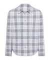 Thom Browne Plaid Armband Cotton Blend Utility Jacket In White