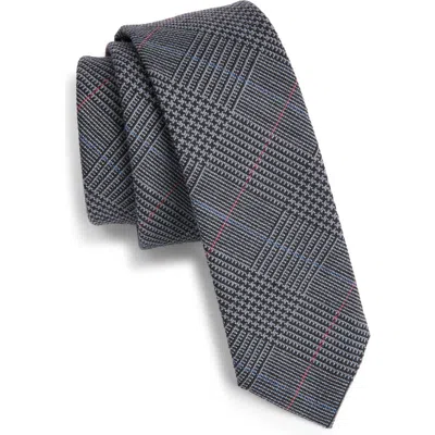 Thom Browne Plaid Virgin Wool Tie In Gray