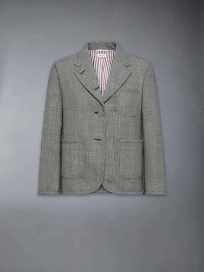 Thom Browne Plaid Wool Suit Jacket In Gray
