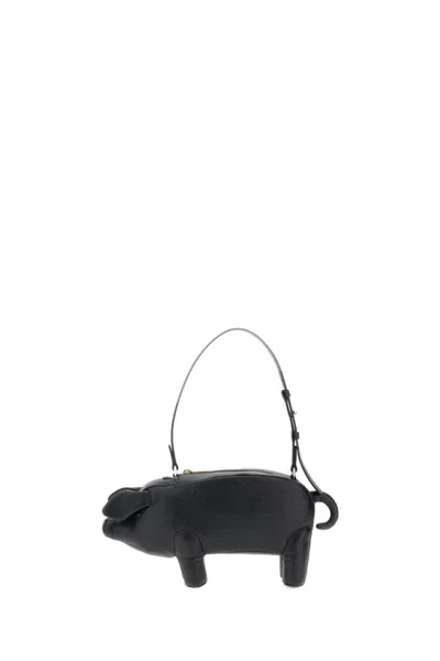 Thom Browne Playful Pig-shaped Baguette Bag In Black