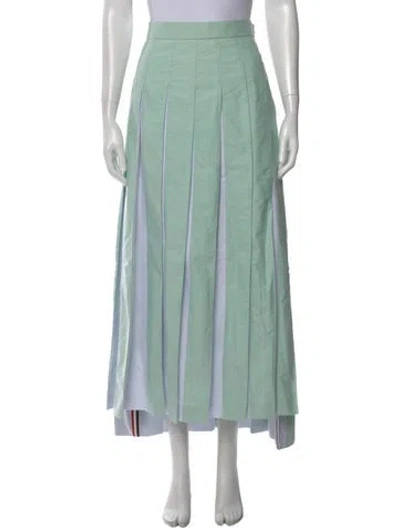 Pre-owned Thom Browne Pleated Accents Long Skirt In Green