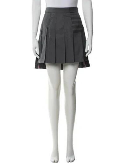 Pre-owned Thom Browne Pleated Accents Mini Skirt In Gray
