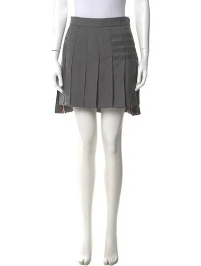 Pre-owned Thom Browne Pleated Accents Mini Skirt In Gray