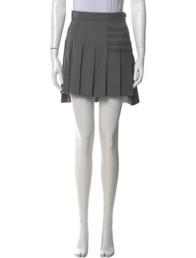 Pre-owned Thom Browne Pleated Accents Mini Skirt In Grey