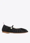 Thom Browne Pleated Ballet Flats In Black