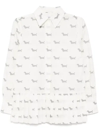 Thom Browne Pleated Bottom Shirt In 415 Navy