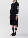 Thom Browne Pleated Buttoned High-waisted Knee-length Skirt In Black