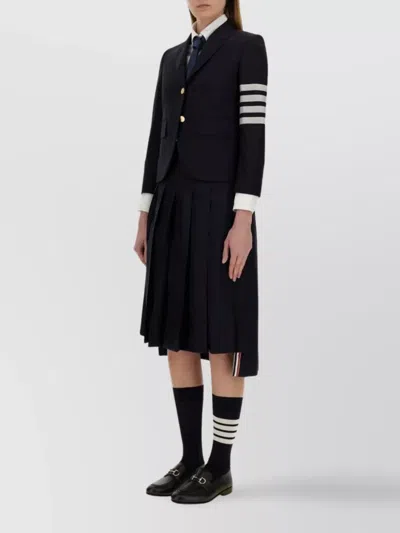 Thom Browne Pleated Buttoned High-waisted Knee-length Skirt In Black