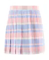 Thom Browne Pleated Check Pattern Skirt In Multicolor