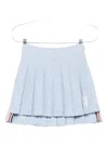 Thom Browne Pleated Checked Mini Skirt In Blue