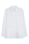 Thom Browne Pleated Cotton Button-up Shirt In White
