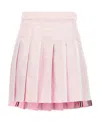 Thom Browne Pleated Oxford Skirt Skirts Pink In Pink