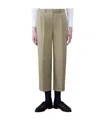 Thom Browne Pleated Cropped Cotton Trousers In Gray