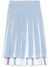 Thom Browne Pleated Denim Midi Skirt