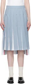 Thom Browne Pleated Denim Midi Skirt