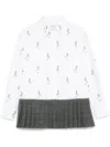Thom Browne Pleated-hem Striped Shirt