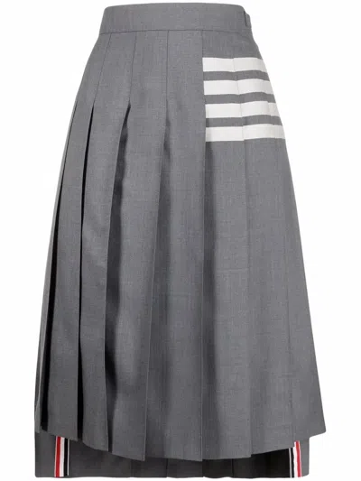 Thom Browne Pleated Skirt In Grey