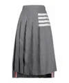 Thom Browne Gray Plain Weave 4-bar Pleated Midi Skirt In Gray
