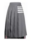 Thom Browne Gray Plain Weave 4-bar Pleated Midi Skirt In Grey