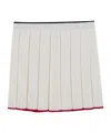 Thom Browne Needle Stitch Wool Pleated Mini Skirt In White