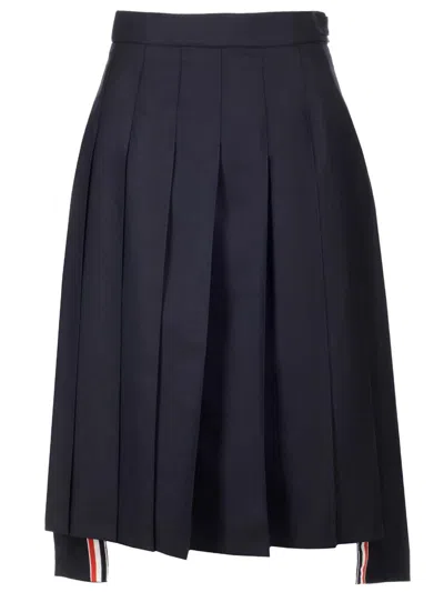 THOM BROWNE PLEATED MIDI SKIRT
