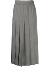 Thom Browne Pleated Midi Skirt In Grau