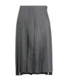 Thom Browne Medium Grey School Uniform Plain Weave Below-the-knee Pleated Skirt In Gray