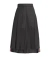 Thom Browne Pleated Midi Skirt In Grey