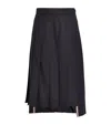 Thom Browne Ladies Navy Twill Pleated Midi Skirt In Navy